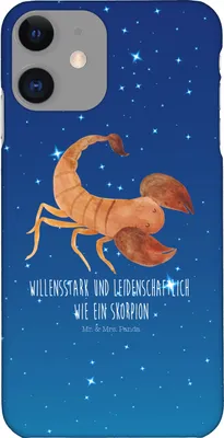 Produktbild von Mr. & Mrs. Panda Iphone 11 Handyhülle Sternzeichen Skorpion - Sternenhimmel Blau - Geschenk, Oktober, Skorpione, Cover, XR, Aszendent, Geburtstag November, Hülle
