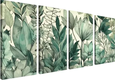 Obrázok produktu pre Fototapeta Tropický dažďový prales na plátne - ekologická farba, vodeodolná - 4 kusy 80x160 cm plátno obrazy do obývačky, spálne