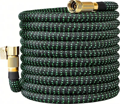 Produktbild von RealG RC-K-2247 Flexibler Gartenschlauch 2,5–7,5 m, Anschlüsse 1/2" und 3/4", Spritzpistole