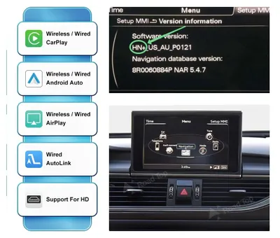 Obrázek produktu pro Bezdrátový modul CarPlay, kompatibilita s Audi A6 A7, podpora digitálních mediálních formátů, 12-15 HN