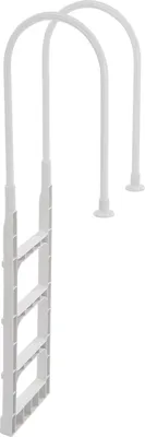 Zdjęcie produktu dla SucceBuy 4-stopniowa drabinka do basenu, podwójne poręcze, solidne, antypoślizgowe stopnie, nośność 136 kg, do basenów naziemnych i nadziemnych 122-137 cm