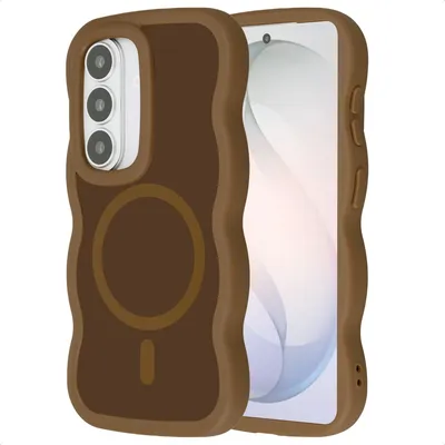 Productafbeelding van Selencia Wavy Backcover met MagSafe voor de Samsung Galaxy S26 - Mocha Brown