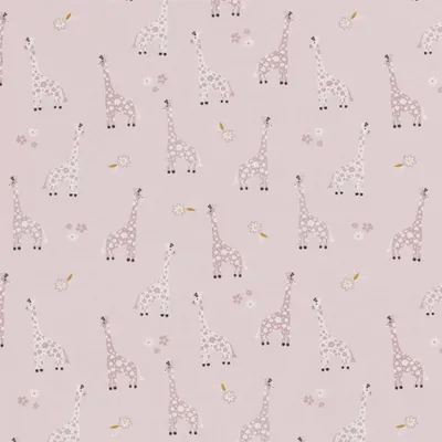 Popeline Baumwollstoff Giraffen Kinderstoff babyrosa