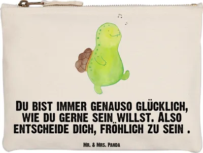 Produktbild von Mr. & Mrs. Panda Etui Schildkröte Pfeifen Grösse XL Große - Weiß - Geschenk, Glück, Depression, Stoffbeutel, Schlampermäppchen, Federtasche, Kulturbeutel, Baumwolltasche