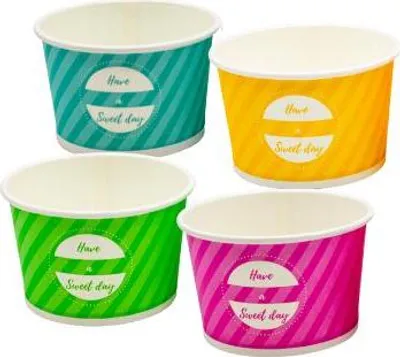 Image de Gobelets à glace en papier, différentes couleurs, 245 ml, diamètre 93 mm, hauteur 58 mm, 50 pièces.
