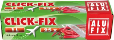 Produktbild von 250x ALUFIX Click-Fix 1 Liter Flugbeutel Haushaltsbeutel 16,5 x 19 cm mit Doppel-Druckverschluss