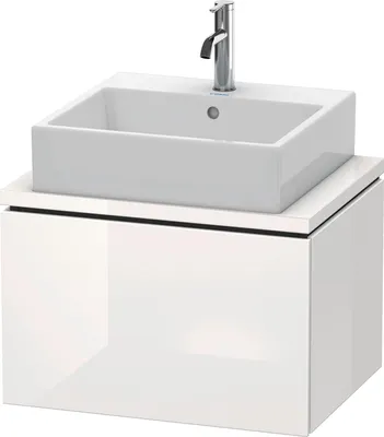 Produktbild von Konsolenunterschrank L-CUBE 400x620x477mm weiß hochglanz weiß hochglanz