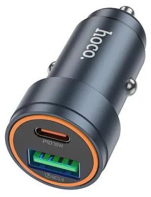 Image de Hoco Chargeur De Voiture USB-A + USB-C 30W + Câble USB-C À USB-C Z57A