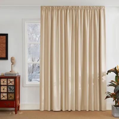 Image de Rideaux occultants Thermogardine, dimensions : hauteur 260 cm x largeur 300 cm, couleur : beige
