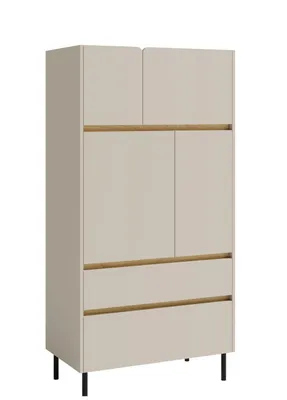 Produktbild von Marmex Hochkommode LUCA LC5 Sandbeige + geölte Eiche 80x165x40 cm, Sideboard