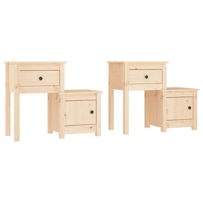 Produktbild von Nachttische 2 Stk. 79,5x38x65,5 cm Massivholz Kiefer