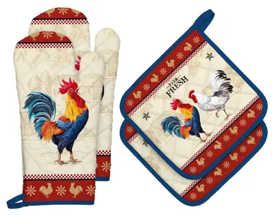 Immagine prodotto di Solidchoice - Set di 4 guanti da forno e presine resistenti al calore, 100% cotone
