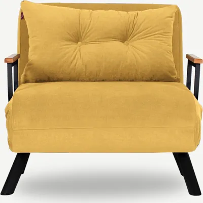 Produktbild von Hanah Home, Sando Single - Mustard, Schlafsofas, 1-Sitzer-Schlafsofa, Senf, Polyester, 67 x 78 x 78 x  cm