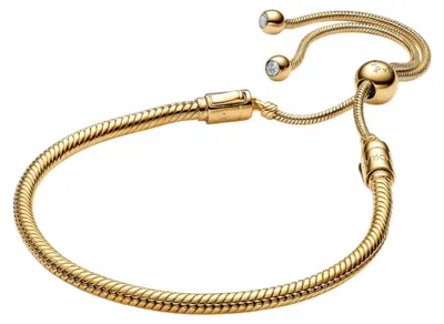 Produktbild von PANDORA Moments Schlangenarmband für Damen, Zirkonia, vergoldet