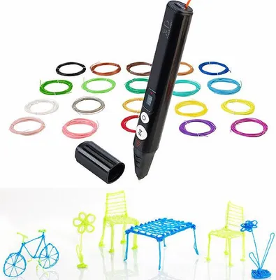 Image de Stylo d'impression 3D compact avec 20 filaments PLA colorés