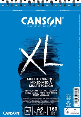 Produktbild von CANSON Studienblock XL MIXED MEDIA DIN A5 weiß 30 Blatt