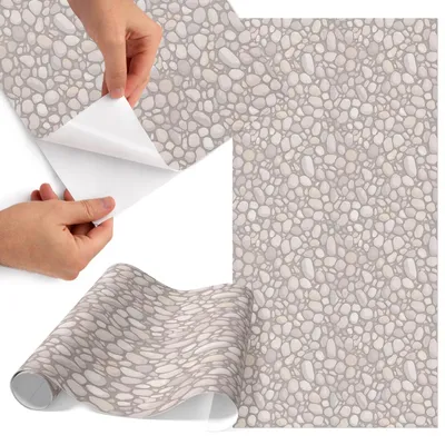 Produktbild von Möbelfolie 50x100 cm - Klebefolie Möbel - Selbstklebende Folie - Folie für Möbel - Möbelfolie Küche - Klebefolie Küche - Möbelfolie Schrank - Wasserdicht - Abwaschbar - Selbstklebend - Luftblasenfrei - Rückstandslos entfernbar - Steinmosaik