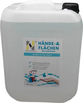 Produktbild von NURFUERDICH 10 Liter WHO Rezept Nr. 6 Hände und Flächen Desinfektionsmittel mit 70% Alkohol Gehalt