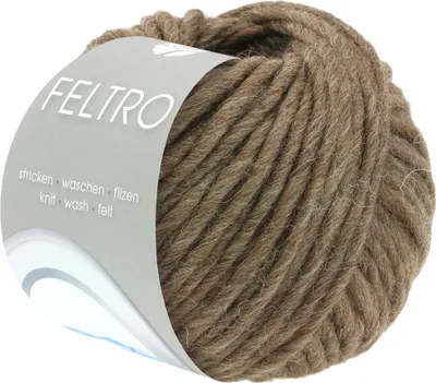 Produktbild von Lana Grossa FELTRO UNI 50 g moderne Filzwolle in 51 Farben 50 m Filzgarn Farbe 023 - Braun