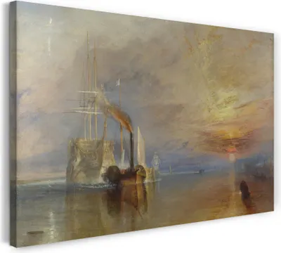 Produktbild von Leinwandbild (80x60cm): William Turner - The Fighting Temeraire, echter Holz-Keilrahmen inkl. Aufhänger, handgefertigt in Deutschland