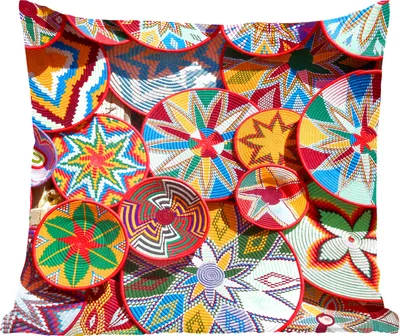 Produktbild von MuchoWow® Zierkissen Sofakissen Wohnzimmer Dekokissen 50x50 cm Kreis - Muster - Farben - Komfort - Sofakissen