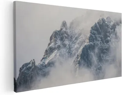 Produktbild von Leinwandbild Berge, 100x50 cm, Naturmotiv, Wanddekoration für Wohnzimmer