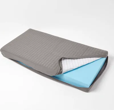 Produktbild von HOMESCAPES Baumwoll-Sitzkissenbezug grau für 2-Sitzer-Sofa-Auflagen, 100 x 50 x 10 cm