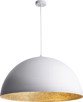 Obrázek produktu pro Dekorativní závěsná lampa bílá a zlatá kulatá kopule 50 cm do obývacího pokoje nad stůl Sfera 1xE27 15W Sigma Lighting
