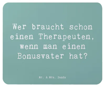 Produktbild von Mr. & Mrs. Panda Mauspad Spruch Bonusvater Liebe - Meeresbrise - Geschenk, persönlicher Berater, Elternteil, Familienberatung, Handarbeit, Mouse Pad, Patchworkfamilie, pc