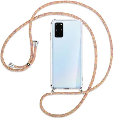 Produktbild von Handykette Backcover-Schutzhülle mit Band (Metall silberfarben) für Samsung Galaxy S20 Plus - Rainbow