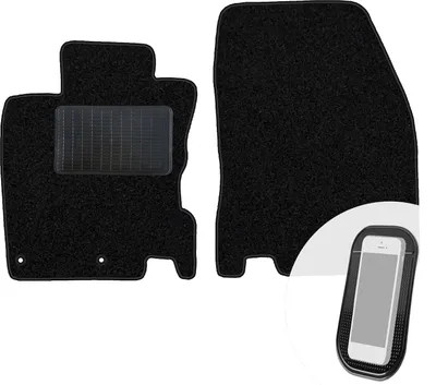Produktbild von moto-MOLTICO Vorne Fußmatten Auto Velours Autoteppiche Schwarz Automatten Set 2-teilig passend für Nissan Qashqai II 2013-2021
