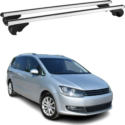 Image de Barres de toit Transversales pour VW Sharan 2010-2024 Aluminium Argent