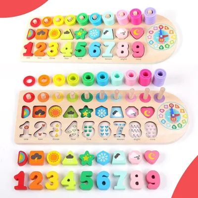 Obrázok produktu pre Drevená puzzle hodiny, vzdelávacia hračka, Montessori, hračka na triedenie a stohovanie