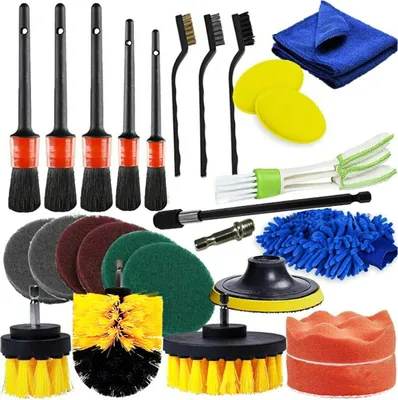 Produktbild von Bürstenaufsatz Bohrmaschine Set, 26Pcs Bohrbürsten, Akkuschrauber Bohrbürste, Reinigungsbürste Felgenbürste Scrubber Reinigung Kit für Küche, Auto, Bad, Keramikfliesen, Grill
