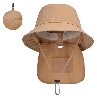 Immagine prodotto di Cappello da sole con ampia tesa, protezione UV, pieghevole, impermeabile, taglia unica, color beige