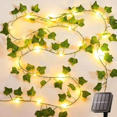 Image de Guirlande lumineuse solaire pour plantes d'intérieur, avec 100 LED, longueur de 10 mètres