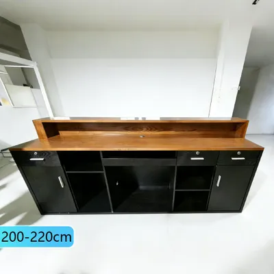 Immagine prodotto di Banco cassa su misura grande banco cassa bar banco bar tavolo bar reception nero 200*60*100cm 【HCTG 200】