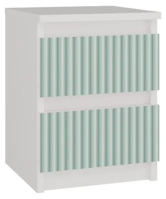 Produktbild von Topeshop M2 FR MINT, Nachtständer, Mintfarbe, Weiß, 2 Schublade(n), Partikelbord