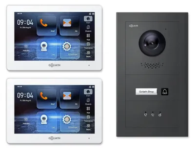 Produktbild von Goliath Premium IP GL-IPH106A Video-Türsprechanlage, 1 Familie, 2× 7 Zoll Weiß, Anthrazit, Unterputz