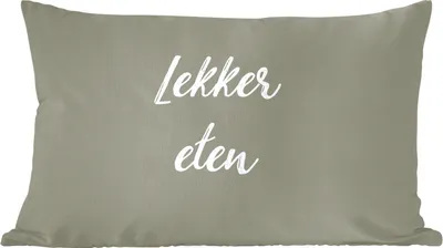 Produktbild von MuchoWow® Zierkissen Sofakissen Wohnzimmer Dekokissen 60x40 cm Sprichwörter - Gutes Essen - Zitate - Kopfkissen - Polster mit Foto