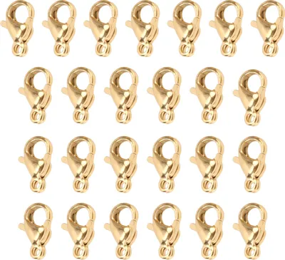 Image de 25 pcs Fermoirs à griffes de homard Agrafes en acier inoxydable pour faire des bracelets DIY Bijoux de collier 9x6mmgold