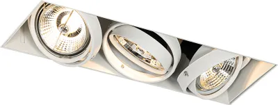 Produktbild von QAZQA - Modern Einbaustrahler weiß GU10 AR70 randlos 3-flammig - Oneon I Wohnzimmer I Schlafzimmer - Stahl Rechteckig - LED geeignet GU10