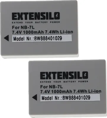Produktbild von EXTENSILO 2x Akku Ersatz für Canon NB-7L für Kamera (1000 mAh, 7,4 V, Li-Ion)