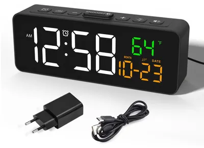 Digitalwecker mit Temperatur, Datum, 4 Helligkeitsstufen, Schlummerfunktion