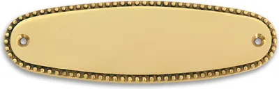 Produktbild von Metallschild »Messingschild, oval, Schmuckrand - 125 x 38 x 6 mm - Form M«, Messing, oval, Schmuckrand, Innen- und Außenbereich