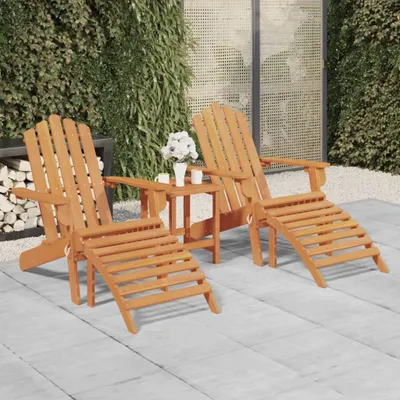 Produktbild von The Living Store Adirondack-Gartenstühle mit Fußteilen 2 Stk. Massivholz Akazie
