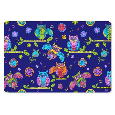 Produktbild von MuchoWow® Schreibtischunterlage Muster - Eule - Äste 60x40 cm - XXL Mauspad - Großes Mauspad