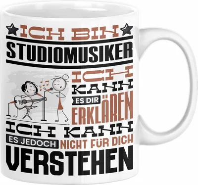 Produktbild von Studiomusiker Geschenk Tasse Lustige Geschenkdiee für einen Studiomusiker Geburtstag Ich Bin Studiomusiker Ich Kann Es Dir Erklären Aber Nicht Für Dich Verstehen (Weiß)