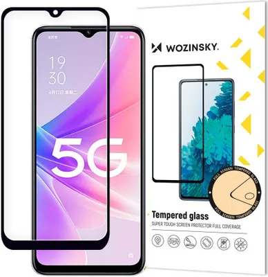 Zdjęcie produktu dla Wozinsky Full Glue szkło hartowane Oppo A77 4G / A57 4G / A57s / A57e na cały ekran z ramką czarny (case friendly)