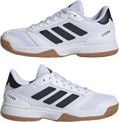 Produktbild von adidas Ligra 8 Indoorschuhe Kinder weiß/schwarz/gelb 32 (32 EU)
